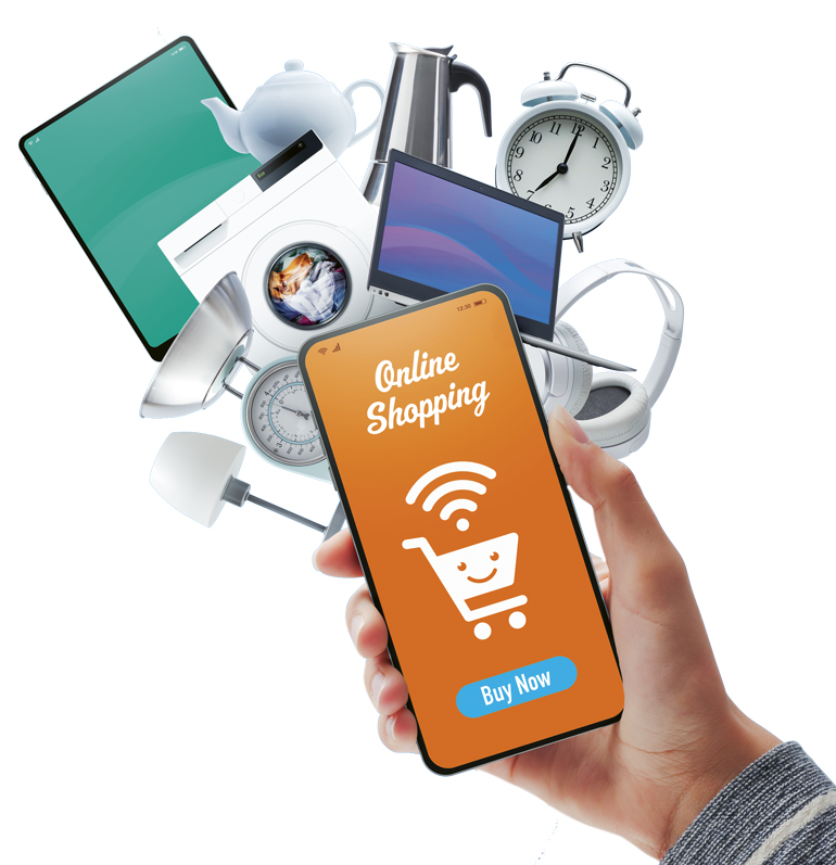 Erilaisia laitteita nettikaupasta